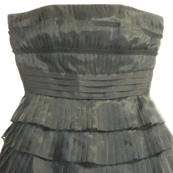 White House Black Market Holiday Party Christmas Pleated Layered Dress Size 10 - Picture 4 of 11